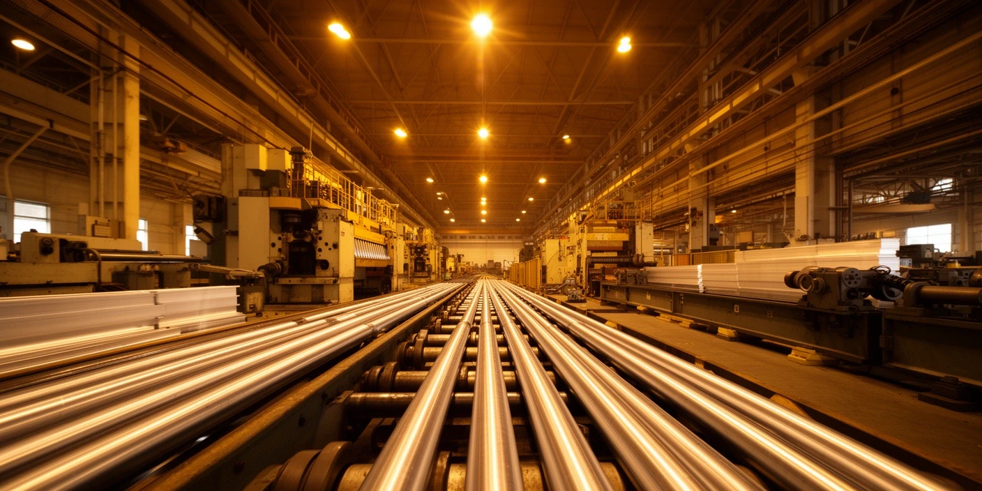 Aluminum extrusion line in factory